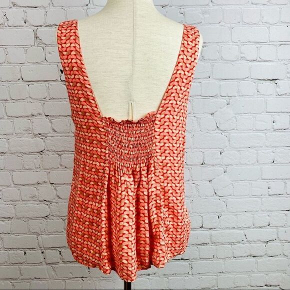 Anthropologie Maeve Bust Tie Coral Print Tank Top - Picture 8 of 13